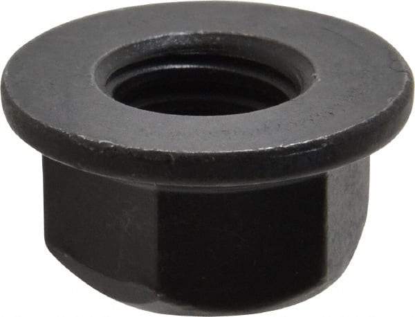 Value Collection - 1/2-13 UNC Grade G Hex Flange Lock Nut with Distorted Thread - 3/4" Width Across Flats, 27/64" High, Phosphate & Oil Finish - Exact Tool & Supply