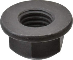 Value Collection - 5/8-11 UNC Grade G Hex Flange Lock Nut with Distorted Thread - 15/16" Width Across Flats, 11/16" High, Phosphate & Oil Finish - Exact Tool & Supply