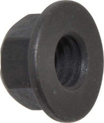 Value Collection - 3/8-16 UNC Grade G Hex Flange Lock Nut with Distorted Thread - 9/16" Width Across Flats, 27/64" High, Phosphate & Oil Finish - Exact Tool & Supply
