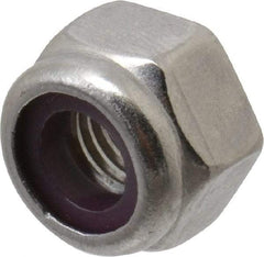 Value Collection - 1/4-28 UNF 18-8 Hex Lock Nut with Nylon Insert - 7/16" Width Across Flats, 5/16" High - Exact Tool & Supply