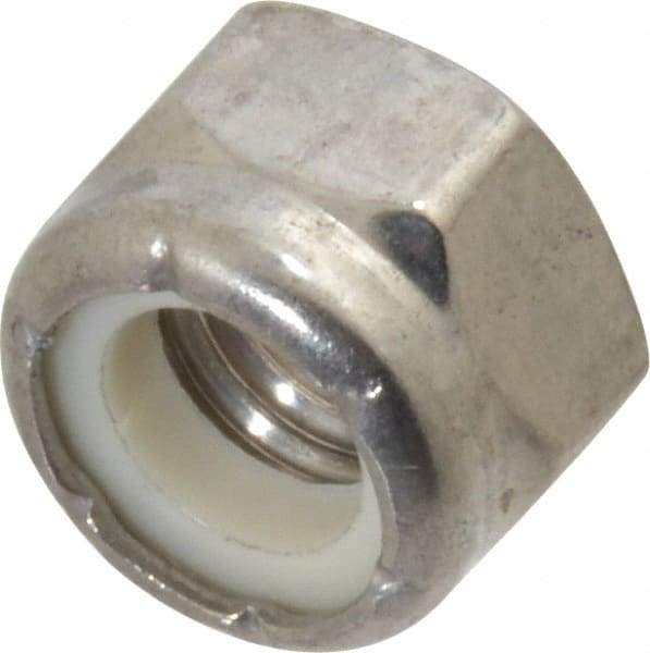 Value Collection - 5/16-24 UNF 18-8 Hex Lock Nut with Nylon Insert - 1/2" Width Across Flats, 11/32" High - Exact Tool & Supply