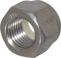 Value Collection - 3/8-24 UNF 18-8 Hex Lock Nut with Nylon Insert - 9/16" Width Across Flats, 29/64" High, Uncoated - Exact Tool & Supply