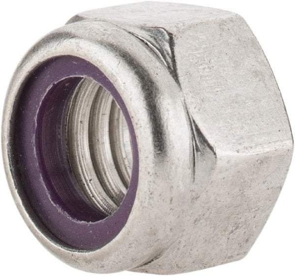 Value Collection - 7/16-14 UNC 18-8 Hex Lock Nut with Nylon Insert - 5/8" Width Across Flats, 29/64" High - Exact Tool & Supply