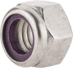 Value Collection - 7/16-14 UNC 18-8 Hex Lock Nut with Nylon Insert - 5/8" Width Across Flats, 29/64" High - Exact Tool & Supply