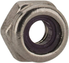 Value Collection - #5-40 UNC 18-8 Hex Lock Nut with Nylon Insert - 1/4" Width Across Flats, Uncoated - Exact Tool & Supply