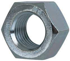 Value Collection - 1-1/2 - 12 UNF Steel Right Hand Hex Nut - 2-1/4" Across Flats, 1.317" High, Zinc-Plated Finish - Exact Tool & Supply