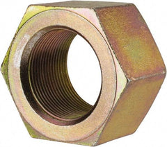 Value Collection - 1-3/4 - 12 UN Steel Right Hand Hex Nut - 2-3/4" Across Flats, 1-1/2" High, Zinc Yellow Dichromate Finish - Exact Tool & Supply