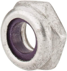 Value Collection - 1/4-20 UNC 18-8 Hex Lock Nut with Nylon Insert - 7/16" Width Across Flats, 13/64" High, Uncoated - Exact Tool & Supply
