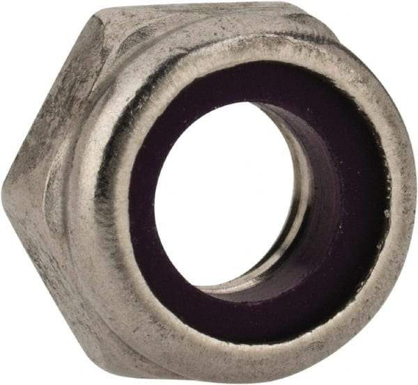 Value Collection - 5/16-18 UNC 18-8 Hex Lock Nut with Nylon Insert - 1/2" Width Across Flats, 1/4" High, Uncoated - Exact Tool & Supply