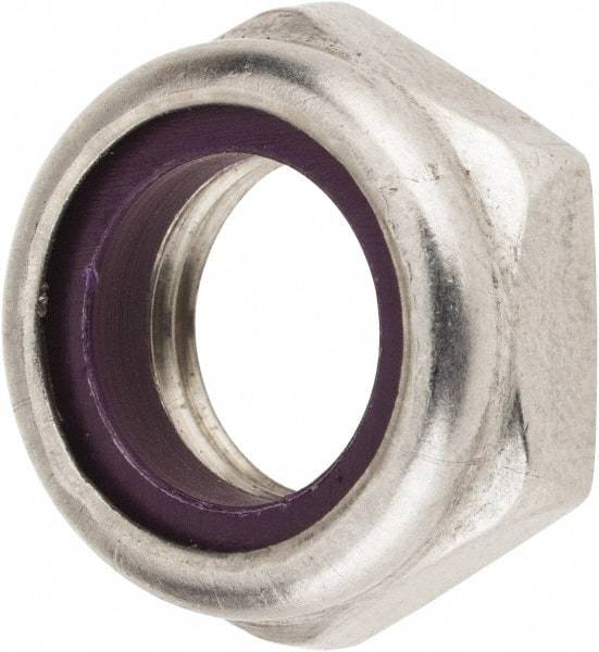 Value Collection - 1/2-20 UNF 18-8 Hex Lock Nut with Nylon Insert - 3/4" Width Across Flats, 5/16" High, Uncoated - Exact Tool & Supply