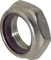 Value Collection - 1-14 UNF 18-8 Hex Lock Nut with Nylon Insert - 1-7/16" Width Across Flats, 35/64" High, Uncoated - Exact Tool & Supply