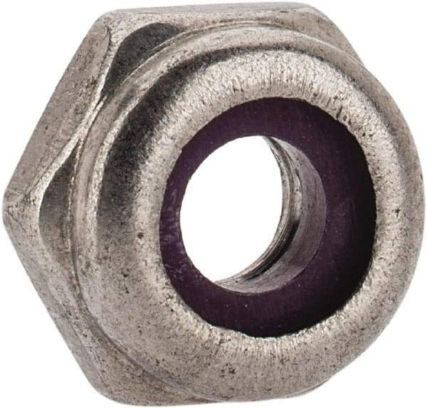 Value Collection - #10-24 UNC 18-8 Hex Lock Nut with Nylon Insert - 3/8" Width Across Flats, 3/16" High, Uncoated - Exact Tool & Supply