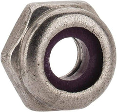 Value Collection - #10-24 UNC 18-8 Hex Lock Nut with Nylon Insert - 3/8" Width Across Flats, 3/16" High, Uncoated - Exact Tool & Supply