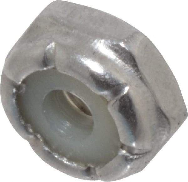 Value Collection - #6-32 UNC 18-8 Hex Lock Nut with Nylon Insert - 5/16" Width Across Flats, 9/64" High - Exact Tool & Supply