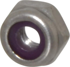 Value Collection - #8-32 UNC 18-8 Hex Lock Nut with Nylon Insert - 11/32" Width Across Flats, 3/16" High, Uncoated - Exact Tool & Supply