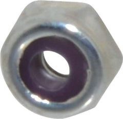 Value Collection - #4-40 UNC Grade 2 Hex Lock Nut with Nylon Insert - 1/4" Width Across Flats, 1/8" High, Zinc-Plated Finish - Exact Tool & Supply