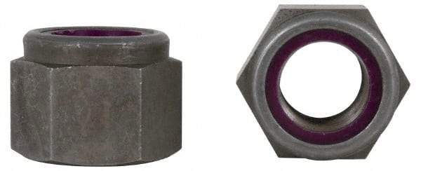 Value Collection - 3/4-10 UNC Grade 2 Heavy Hex Lock Nut with Nylon Insert - 1-1/4" Width Across Flats, 53/64" High, Uncoated - Exact Tool & Supply