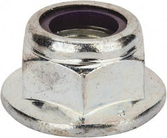 Value Collection - 3/4-10 UNC Grade 2 Hex Flange Lock Nut with Nylon Insert - 1-1/8" Width Across Flats, 13/16" High, Zinc-Plated Finish - Exact Tool & Supply
