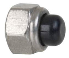 Value Collection - #8-32 UNC, 11/32" Width Across Flats, Uncoated, Stainless Steel Acorn Nut - 23/64" Overall Height, Nylon Insert Type, Grade 18-8 - Exact Tool & Supply
