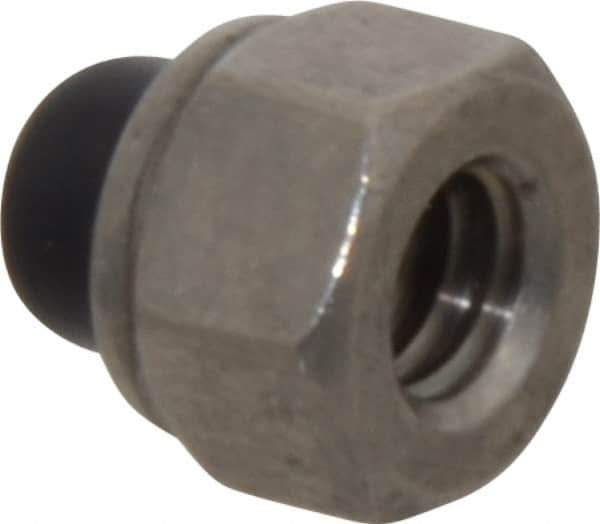 Value Collection - 1/4-20" UNC, 7/16" Width Across Flats, Uncoated, Stainless Steel Acorn Nut - 31/64" Overall Height, Nylon Insert Type, Grade 18-8 - Exact Tool & Supply