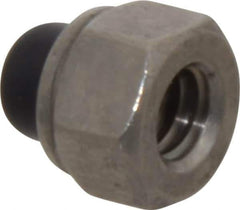 Value Collection - 1/4-20" UNC, 7/16" Width Across Flats, Uncoated, Stainless Steel Acorn Nut - 31/64" Overall Height, Nylon Insert Type, Grade 18-8 - Exact Tool & Supply
