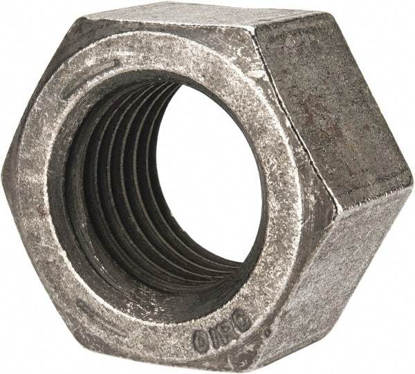 Value Collection - 1-1/2 - 6 UNC Steel Right Hand Hex Nut - 2-1/4" Across Flats, 1.317" High, Uncoated - Exact Tool & Supply