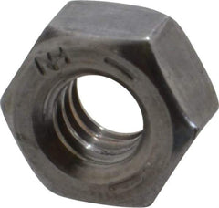 Value Collection - 1/4-20 UNC Steel Right Hand Hex Nut - 7/16" Across Flats, 0.226" High, Uncoated - Exact Tool & Supply