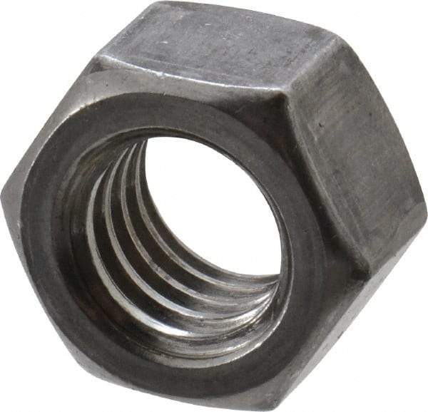 Value Collection - 3/8-16 UNC Steel Right Hand Hex Nut - 9/16" Across Flats, 21/64" High, Uncoated - Exact Tool & Supply