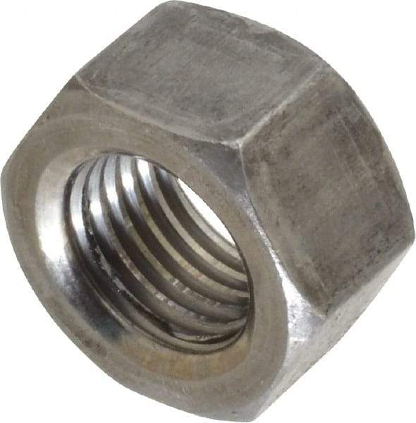 Value Collection - 3/8-24 UNF Steel Right Hand Hex Nut - 9/16" Across Flats, 21/64" High, Uncoated - Exact Tool & Supply