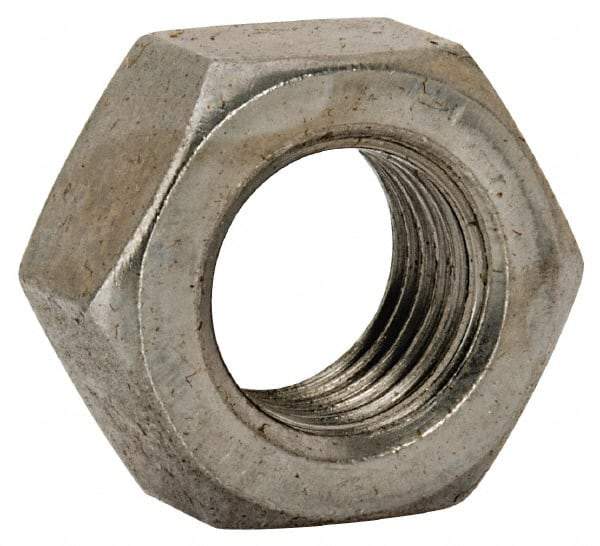 Value Collection - 7/16-20 UNF Steel Right Hand Hex Nut - 11/16" Across Flats, 3/8" High, Uncoated - Exact Tool & Supply