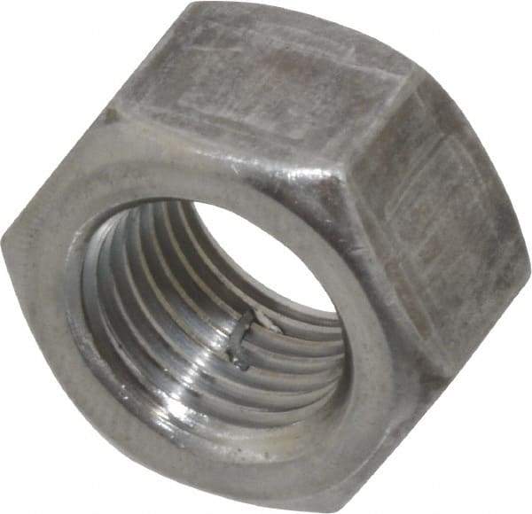 Value Collection - 1/2-20 UNF Steel Right Hand Hex Nut - 3/4" Across Flats, 7/16" High, Uncoated - Exact Tool & Supply