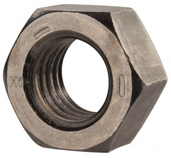 Value Collection - 9/16-12 UNC Steel Right Hand Hex Nut - 7/8" Across Flats, 31/64" High, Uncoated - Exact Tool & Supply