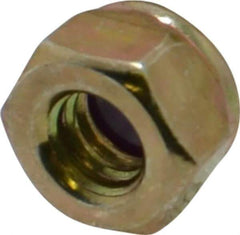 Value Collection - 1/4-20 UNC Grade 8 Hex Lock Nut with Nylon Insert - 7/16" Width Across Flats, 5/16" High, Zinc Yellow Dichromate Finish - Exact Tool & Supply