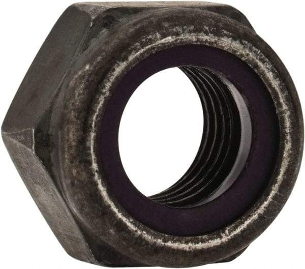 Value Collection - 5/16-24 UNF Grade 8 Hex Lock Nut with Nylon Insert - 1/2" Width Across Flats, 11/32" High, Uncoated - Exact Tool & Supply