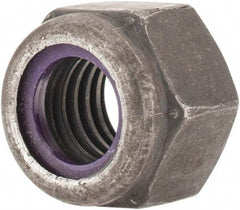 Value Collection - 1/2-13 UNC Grade 8 Hex Lock Nut with Nylon Insert - 3/4" Width Across Flats, 19/32" High, Uncoated - Exact Tool & Supply