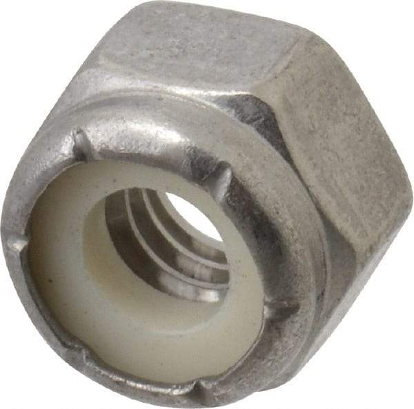 Value Collection - 1/4-20 UNC 316 Hex Lock Nut with Nylon Insert - 7/16" Width Across Flats, 5/16" High - Exact Tool & Supply
