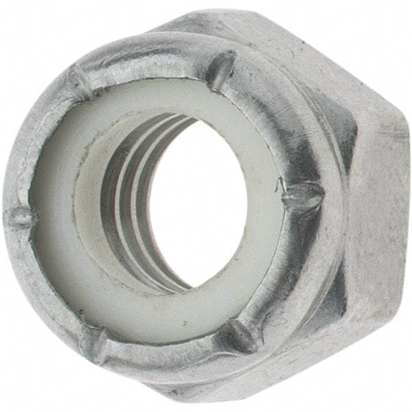 Value Collection - 5/16-18 UNC 316 Hex Lock Nut with Nylon Insert - 1/2" Width Across Flats, 11/32" High - Exact Tool & Supply