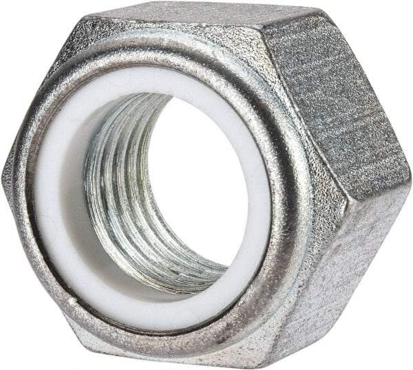Value Collection - M30x3.50 Metric Coarse Grade 10 Hex Lock Nut with Nylon Insert - 30mm High, Zinc-Plated Finish - Exact Tool & Supply