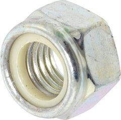 Value Collection - M18x2.50 Metric Coarse Grade 8 Hex Lock Nut with Nylon Insert - 18.5mm High, Zinc-Plated Finish - Exact Tool & Supply