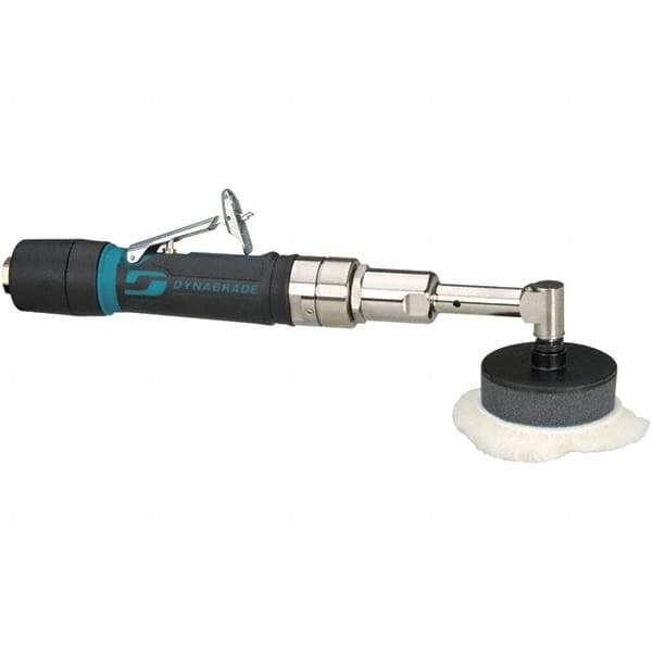 Dynabrade - 3" Pad Diam, 3,200 RPM, 0.4 hp, Handheld Pneumatic Buffer - 26 CFM, 1/4-20" Spindle Thread, 1/4" Inlet - Exact Tool & Supply