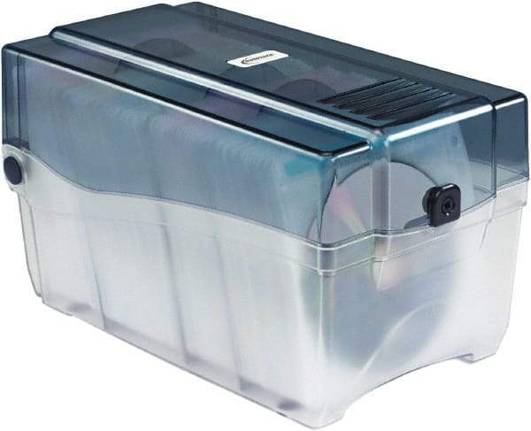innovera - 1 Compartment, 6.4 Inch Wide x 11-3/4 Inch Deep x 6.6 Inch High, CD/DVD Storage Case - Plastic, Clear and Smoke - Exact Tool & Supply