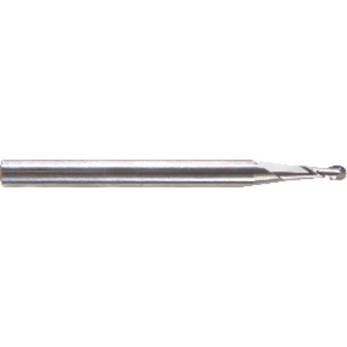 ‎0.12″ Dia. × 1/8″ Shank × 0.18″ DOC × 1-1/2″ OAL, Carbide 2 Flute, 30° Helix, Ballnose End Mill Series/List #5915 - Exact Tool & Supply