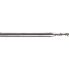 ‎0.12″ Dia. × 1/8″ Shank × 0.18″ DOC × 1-1/2″ OAL, Carbide 2 Flute, 30° Helix, Ballnose End Mill Series/List #5915 - Exact Tool & Supply