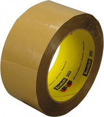 3M - 72mm x 50m Tan Rubber Adhesive Sealing Tape - Polyester Film Backing, 3.4 mil Thick, 67 Lb Tensile Strength, Series 355 - Exact Tool & Supply