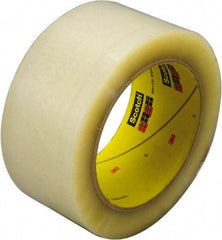 3M - 72mm x 914m Clear Rubber Adhesive Sealing Tape - Polyester Film Backing, 3.4 mil Thick, 67 Lb Tensile Strength, Series 355 - Exact Tool & Supply