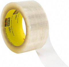 3M - 48mm x 914m Clear Rubber Adhesive Sealing Tape - Polypropylene Film Backing, 3.1 mil Thick, 35 Lb Tensile Strength, Series 375 - Exact Tool & Supply