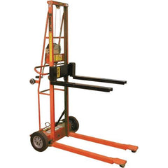 Wesco Industrial Products - 750 Lb Capacity, 62" Lift Height, Adjustable Forks Option for Triple Truck Manually Operated Lift - Exact Tool & Supply