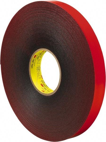 3M - 1" x 36 Yd Acrylic Adhesive Double Sided Tape - 45 mil Thick, Gray, Acrylic Foam Liner, Continuous Roll, Series 4611 - Exact Tool & Supply