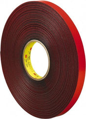3M - 3/4" x 36 Yd Acrylic Adhesive Double Sided Tape - 45 mil Thick, Gray, Acrylic Foam Liner, Continuous Roll, Series 4611 - Exact Tool & Supply