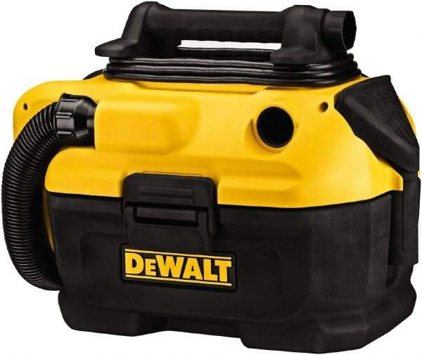 DeWALT - 2 Gal Plastic Tank, Electric & Battery Powered Wet/Dry Vacuum - 120 VAC & 18/20 Volt, 5' Hose Fitting, Cordless, HEPA Filter, Accessories Included - Exact Tool & Supply